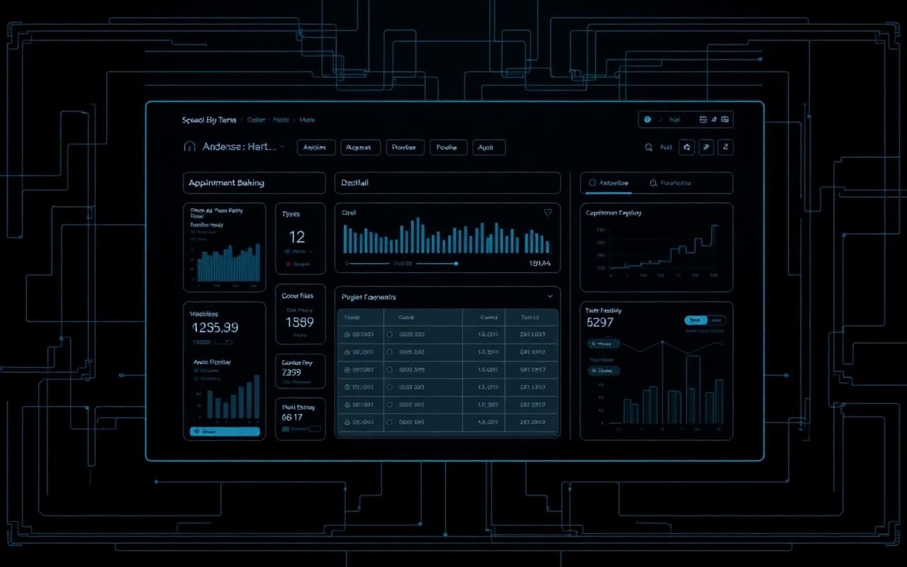 Technical preview of a hospital booking dashboard